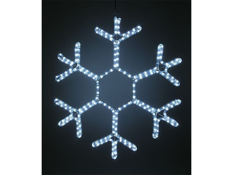 Снежинка светодиодная пластиковая подвесная 60 см, белого цвета постоянного свечения  #1