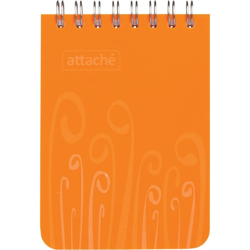 Блокнот Attache А7, пластиковая обложка, 80 листов, Fantasy, оранжевый (309375)  #1