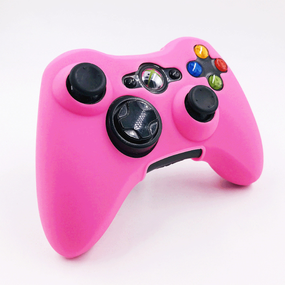 Чехол на геймпад XBOX 360 Розовый (Pink)/полное силиконовое покрытие + защита от ударов  #1