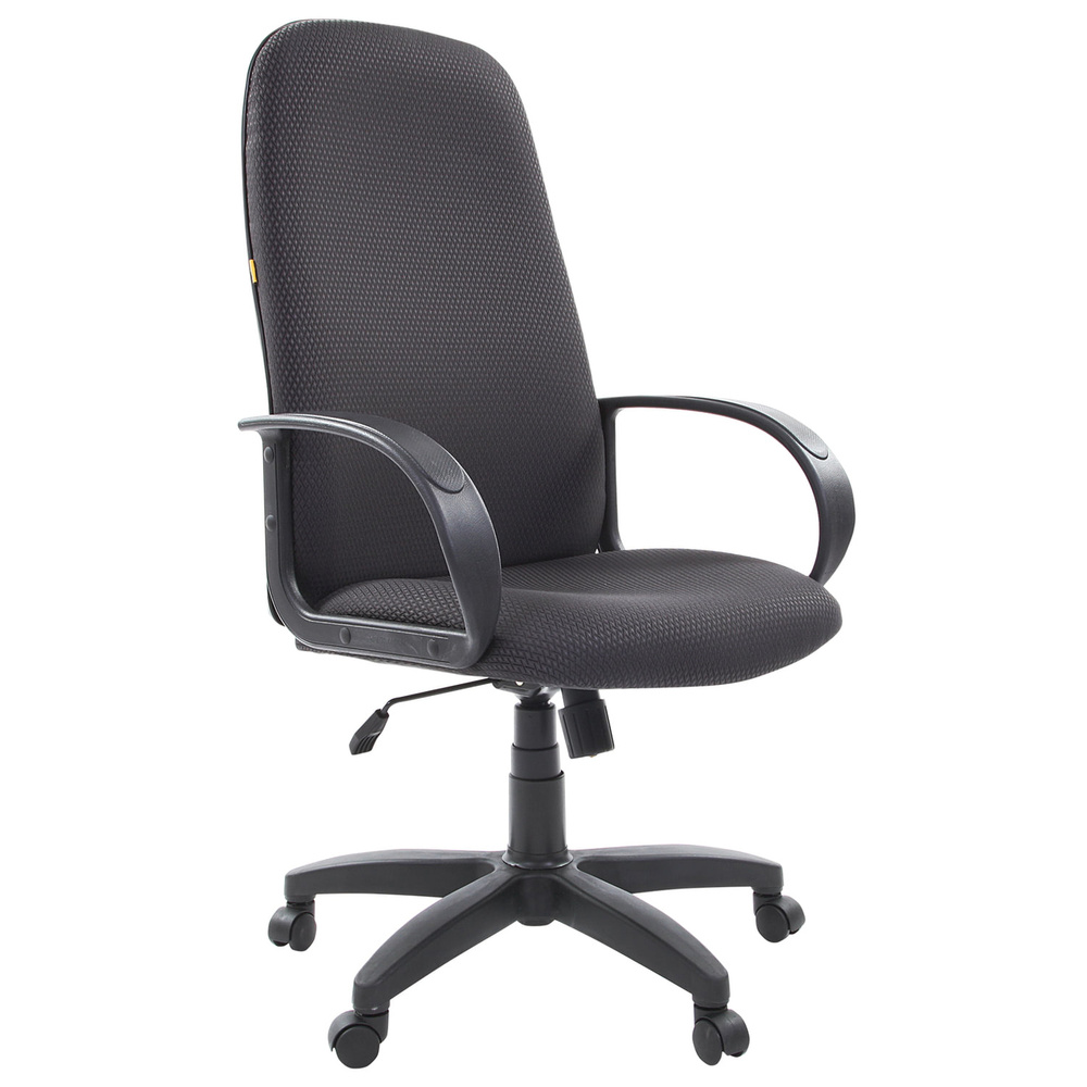 Кресло офисное СН 279, высокая спинка, с подлокотниками, черное-серое, 1138104  #1