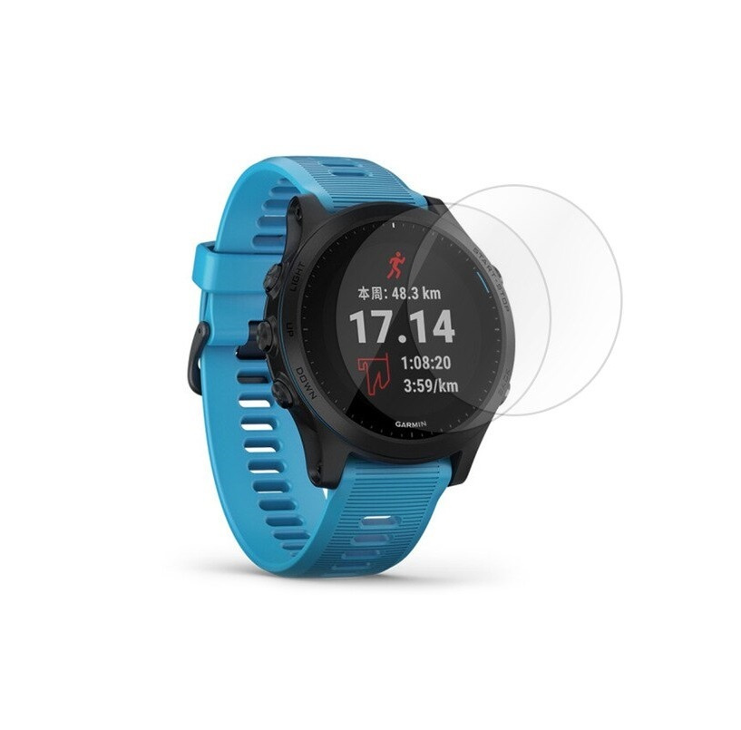 Защитное закаленное противоударное стекло MyPads для умных смарт-часов Garmin Forerunner 945 с олеофобным #1