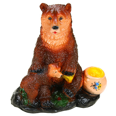 Скульптура-фигура для сада гипсовая "Два медведя с медом", 30х26см  #1