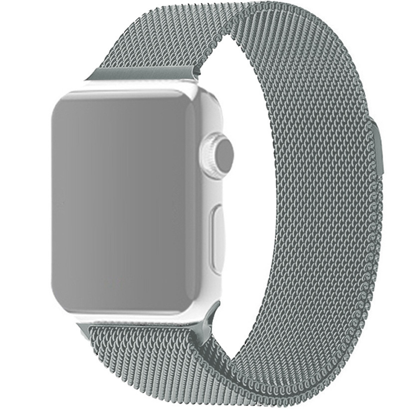 Ремешок для умных часов Apple Watch (Эпл Вотч) 42/44/45/49mm InnoZone APWTMS42-29, светло-серый, миланская #1