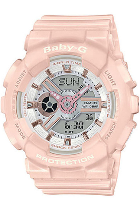 Противоударные женские наручные часы Casio Baby-G BA-110RG-4A с таймером и секундомером  #1