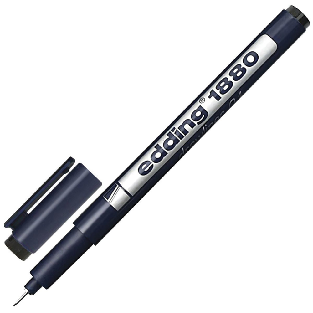 Ручка капиллярная edding DrawLiner толщина письма 0,1 мм, водная основа, черная (E-1880-0.1/1)  #1