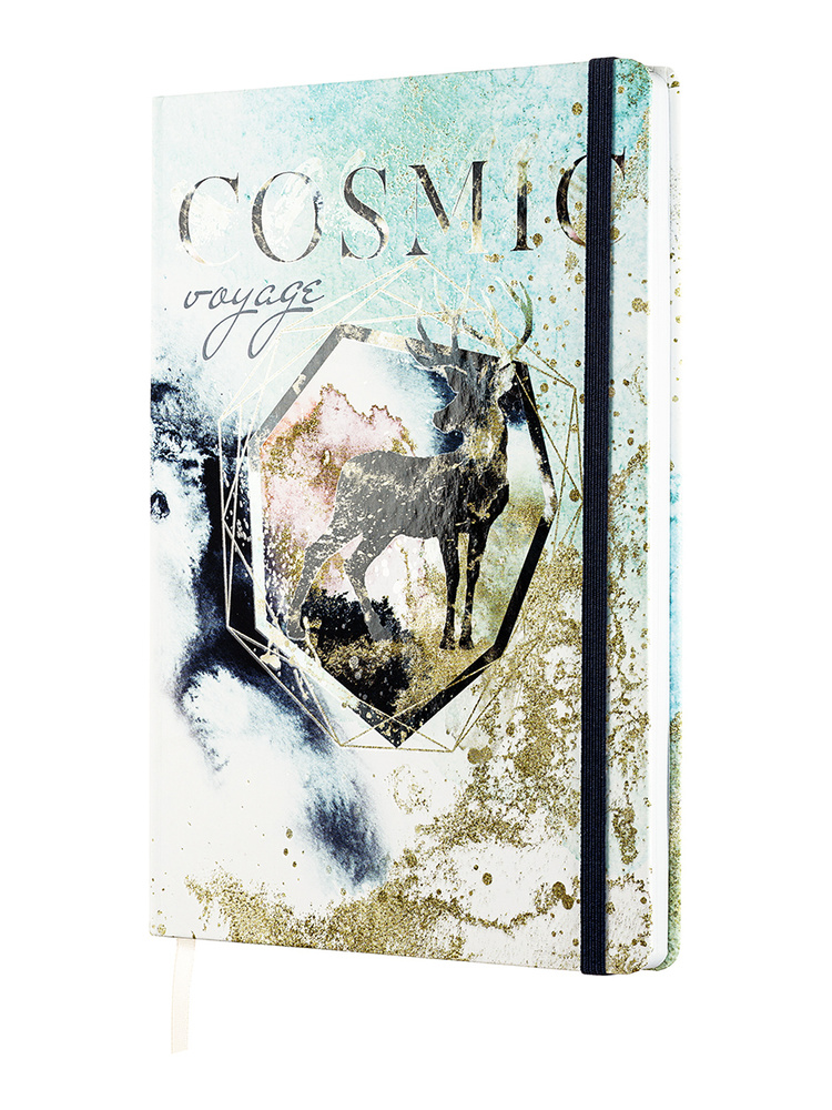 Записная книжка-блокнот ПОЛИНОМ Cosmic Voyage А5+, 96л, клетка, 70г/м2, твердая обложка soft-touch, 1шт/уп #1