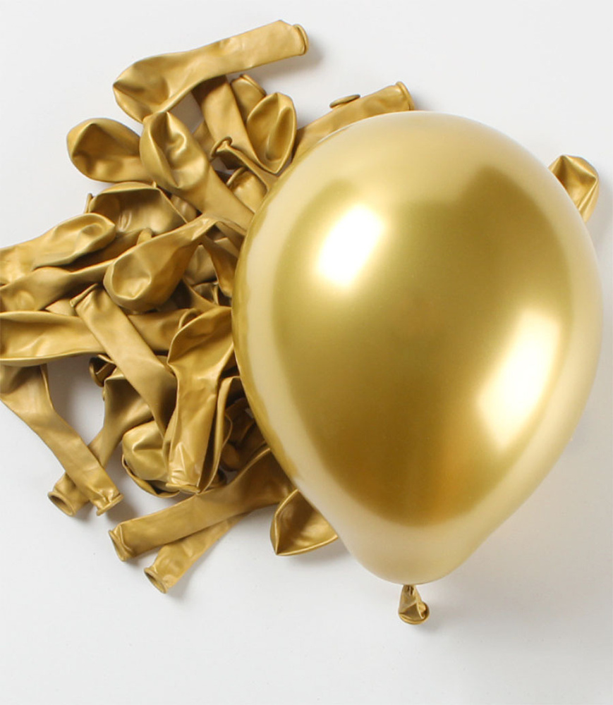 Воздушные шарики золотые металлик 50 шт. #1