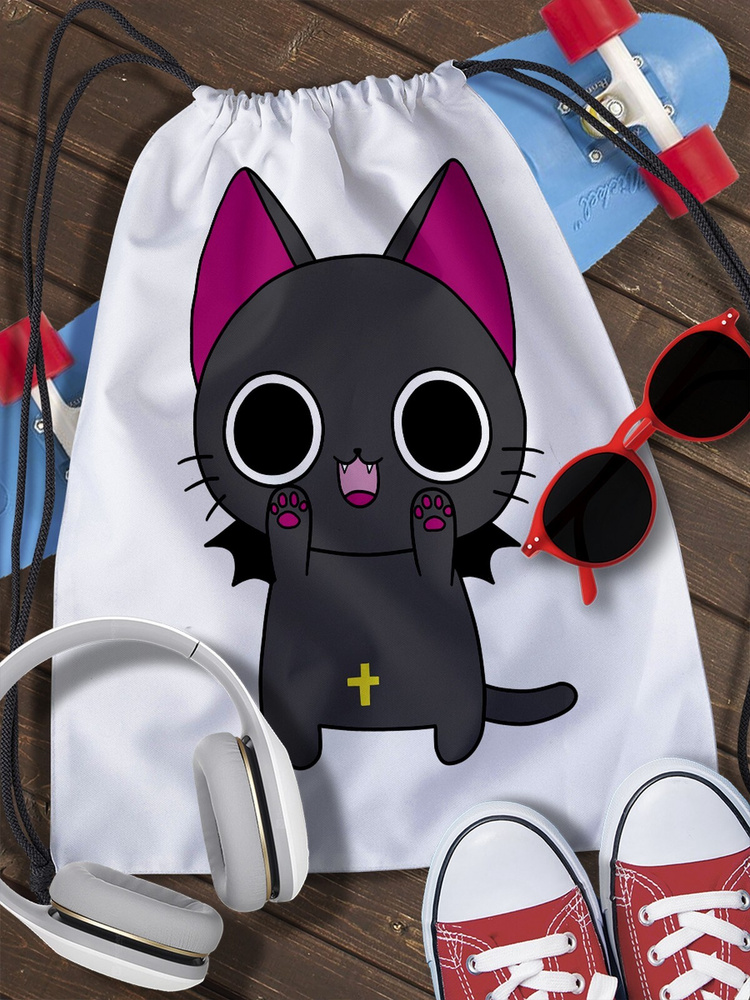 Мешок для сменной обуви Котики (кот, котик, cat, kawaii, cute) - 2414 -  купить с доставкой по выгодным ценам в интернет-магазине OZON (279291551)