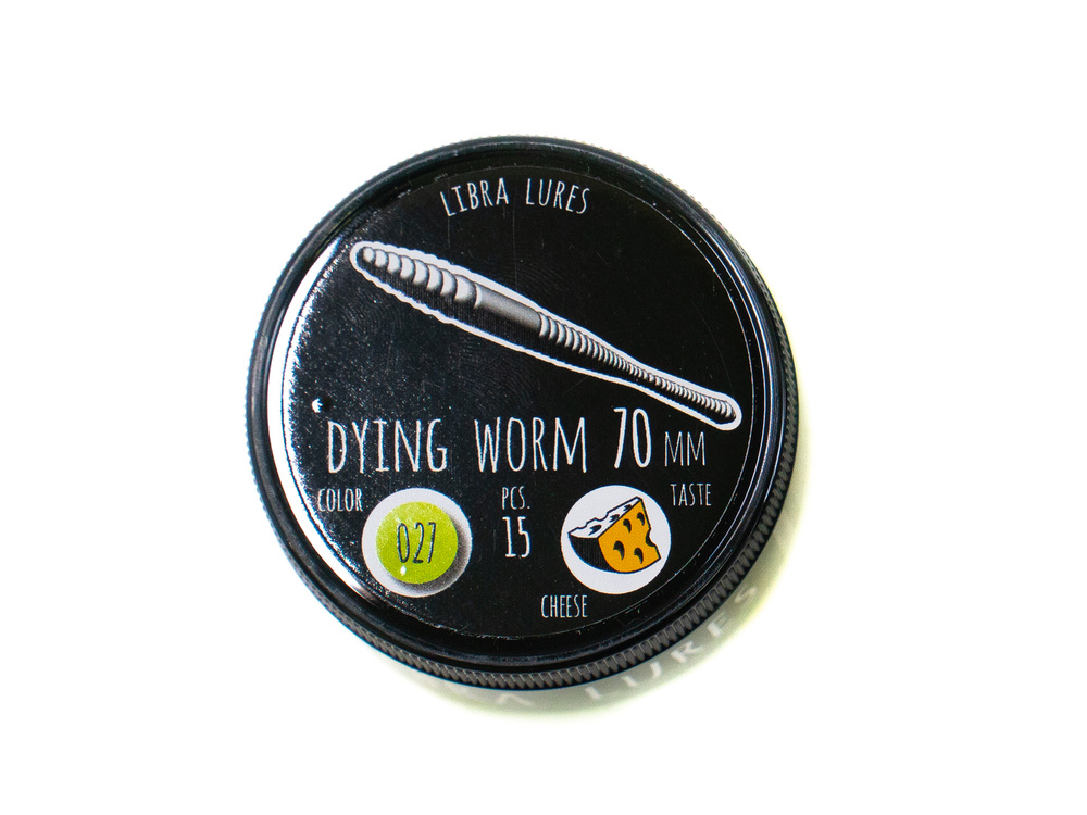 Приманка силиконовая Libra Lures Dying Worm 70 (027) (Сыр) (7 см) 15шт #1