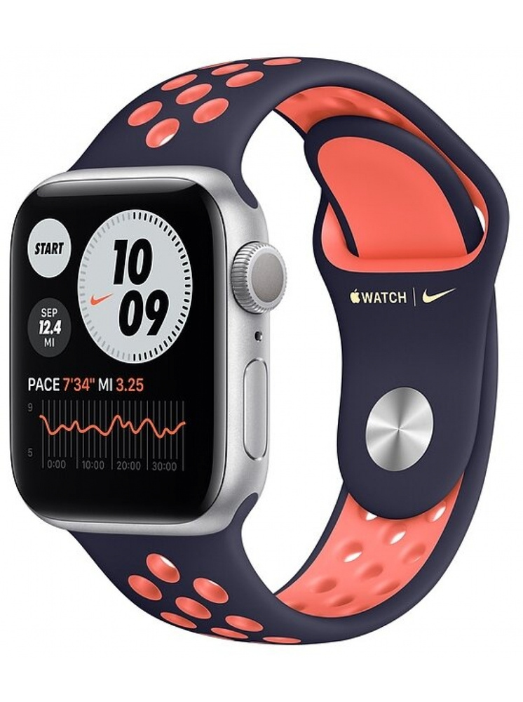 Силиконовый ремешок для часов Apple Watch 38/40/41 мм темно-синий/абрикосовый (№55) / Ремешок на часы #1