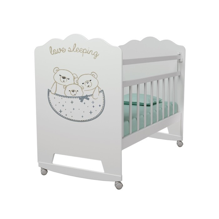 Кровать детская Love Sleeping колесо-качалка (белый) (1200х600) #1