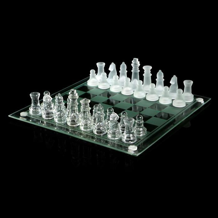 Шахматы "Минель", стеклянные, король 6 х 2 см, пешка 3 х 2 см, доска 24 х 24 см / 522818  #1
