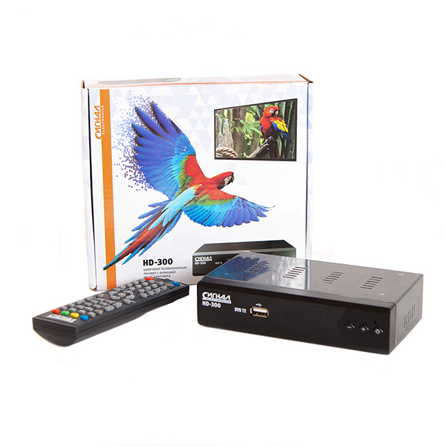 Цифровой телевизионный ресивер СИГНАЛ HD-300 DVB-T2/DOLBY DIGITAL/WI-FI/дисплей, металл  #1