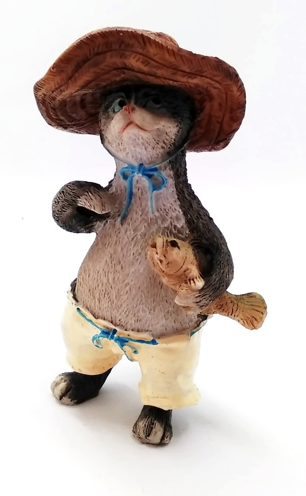 Статуэтка Кот в шляпе 14см полимерная #1