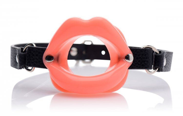 Кляп в форме губ Sissy Mouth Gag Розовый с черным XR Brands #1