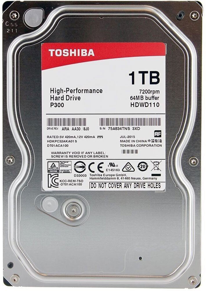 1 ТБ Внутренний жесткий диск Toshiba P300 3.5" 7200 (HDWD110UZSVA ...