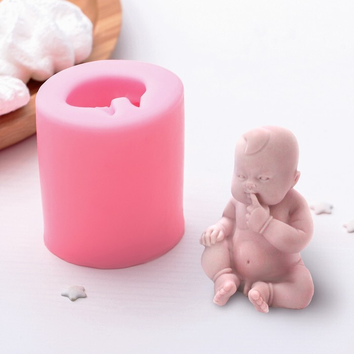 Молд Доляна Младенец , силикон, 5,5 4,5 6 см, цвет розовый #1