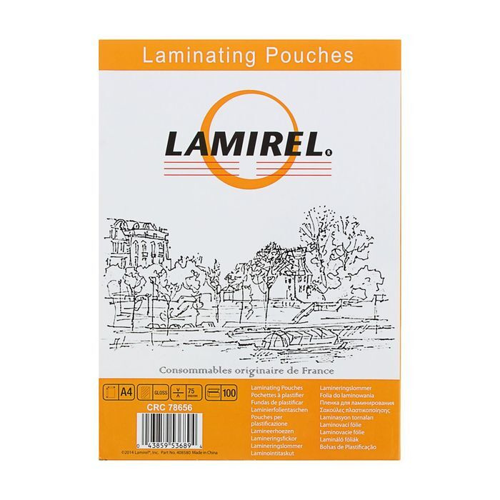 Пленка для ламинирования A4 216х303 мм, 75 мкм, 100 штук, глянцевые, Lamirel  #1