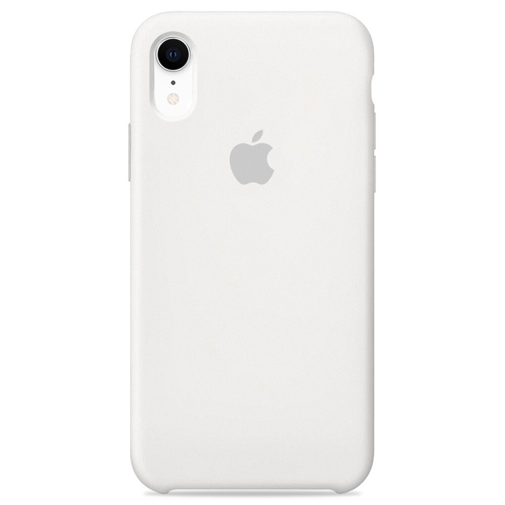 Силиконовый чехол для смартфона Silicone Case на iPhone Xr / Айфон Xr с логотипом, белый  #1