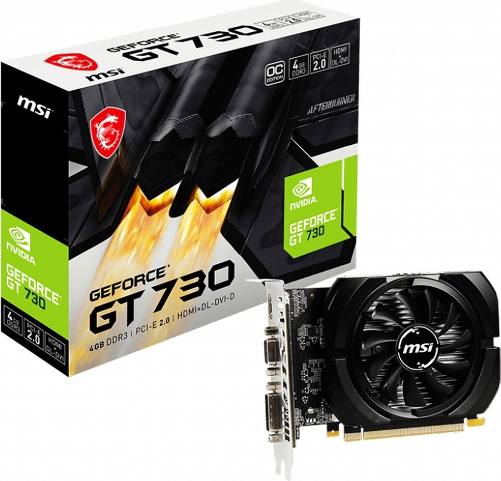 Видеокарта MSI GeForce GT 730, 4 ГБ DDR3 - купить по низким ценам в  интернет-магазине OZON (285843259)