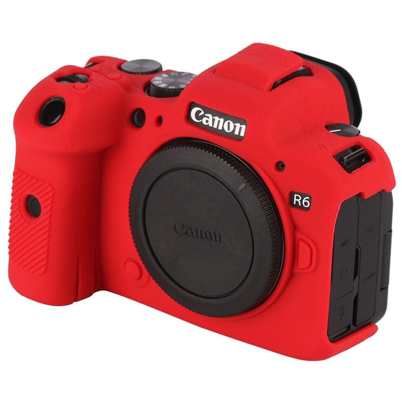 Силиконовый чехол CameraCase для Canon EOS R6 красный (060) #1