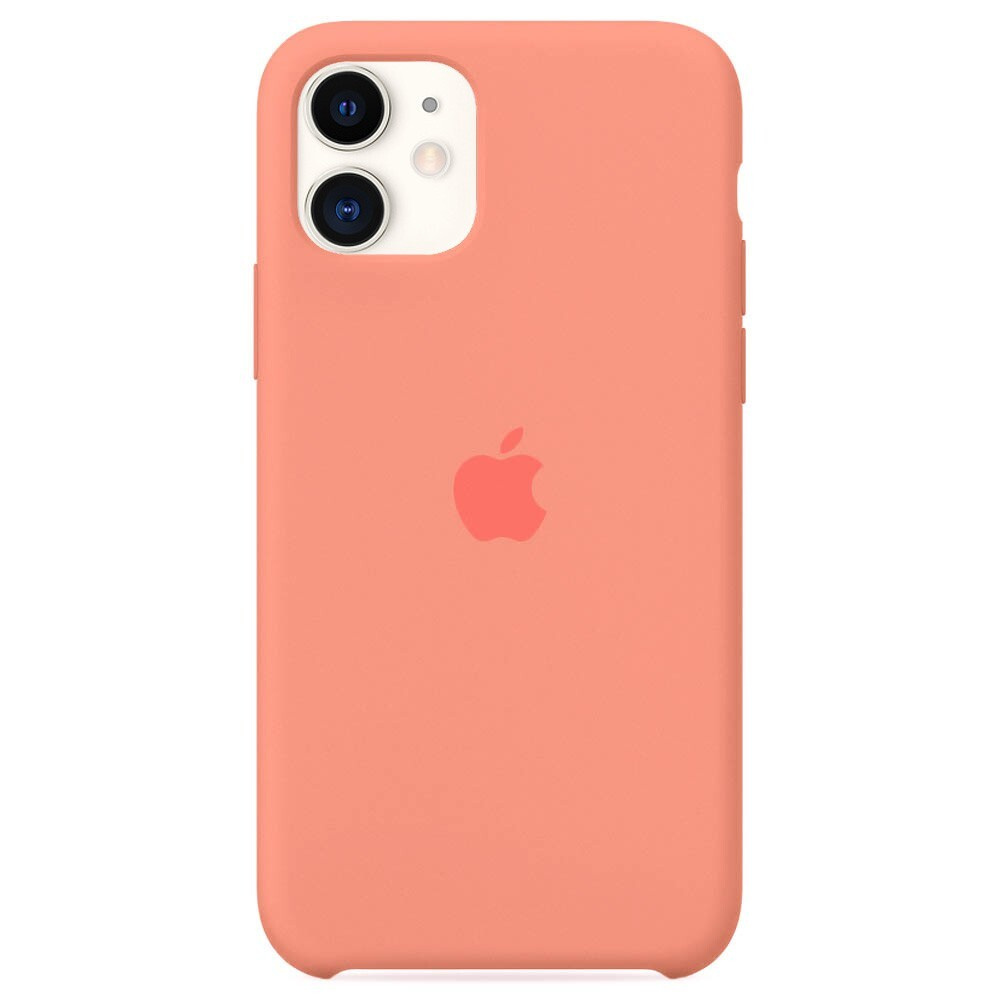 Силиконовый чехол для смартфона Silicone Case на iPhone 11 / Айфон 11 с логотипом, персиковый  #1