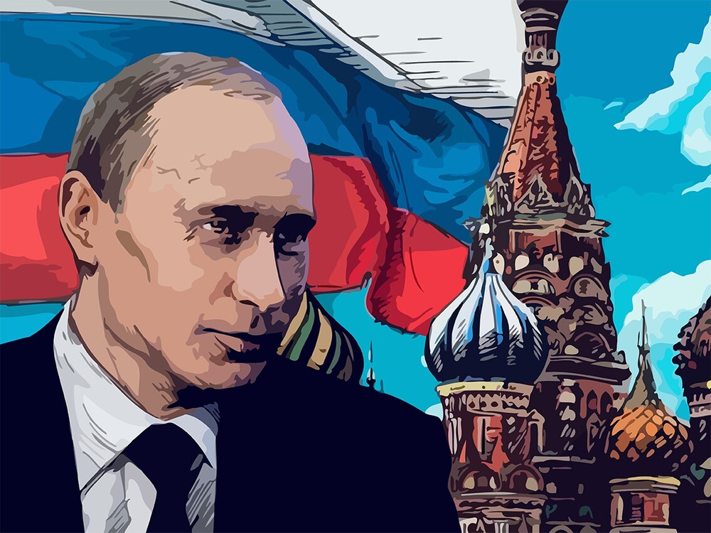 Картина по номерам на холсте Путин (Президент, Шеф, Босс) - 7296 Г 30x40  #1