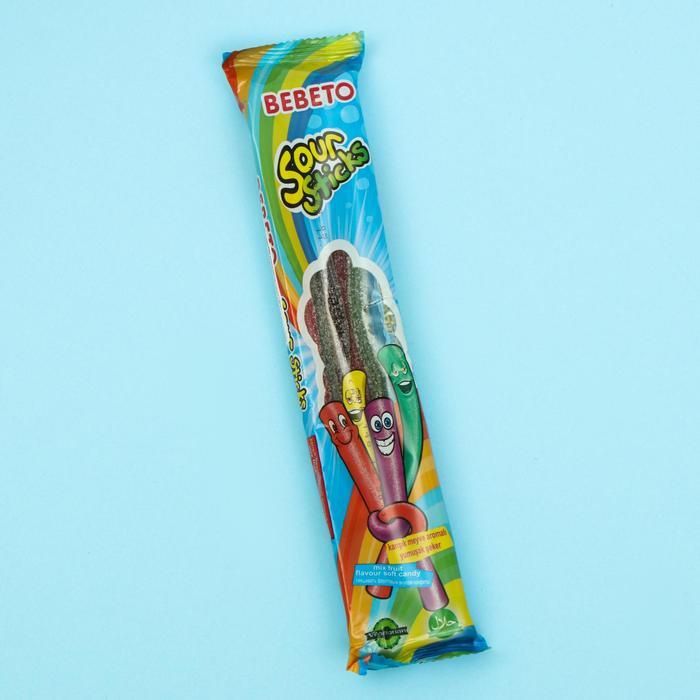 Жевательный мармелад BEBETO SOUR STICKS, со вкусом тутти-фрутти, 35 г  #1