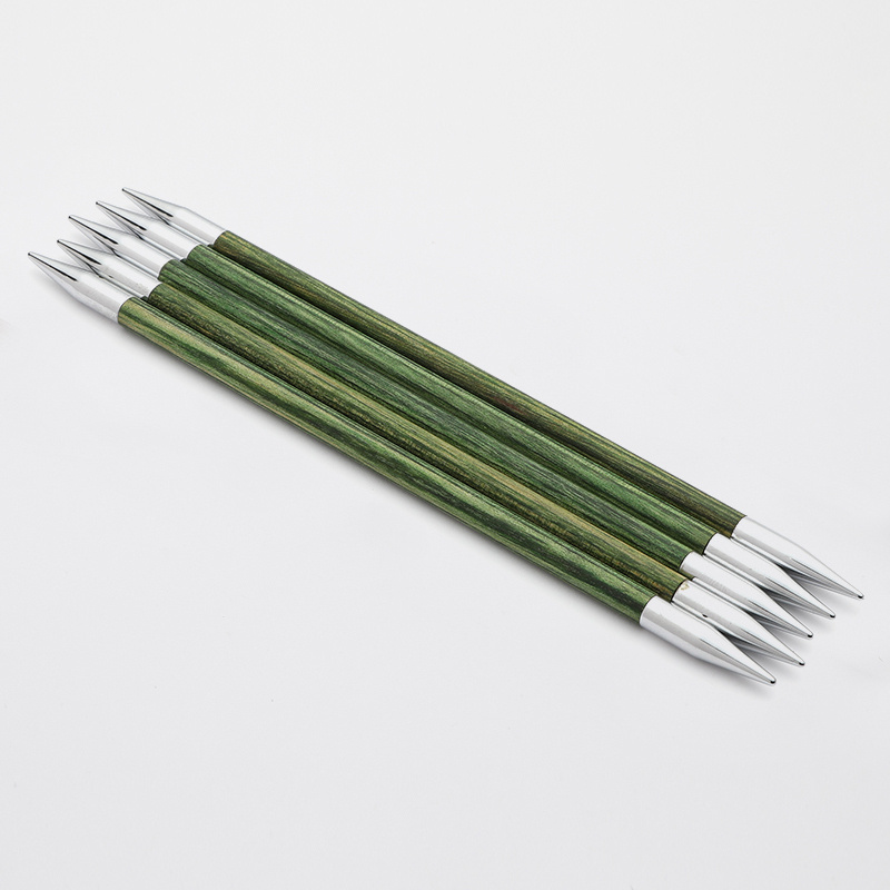 Спицы для вязания Knit Pro чулочные, деревянные Royale 5,5мм, 20см, зеленый, арт.29040  #1
