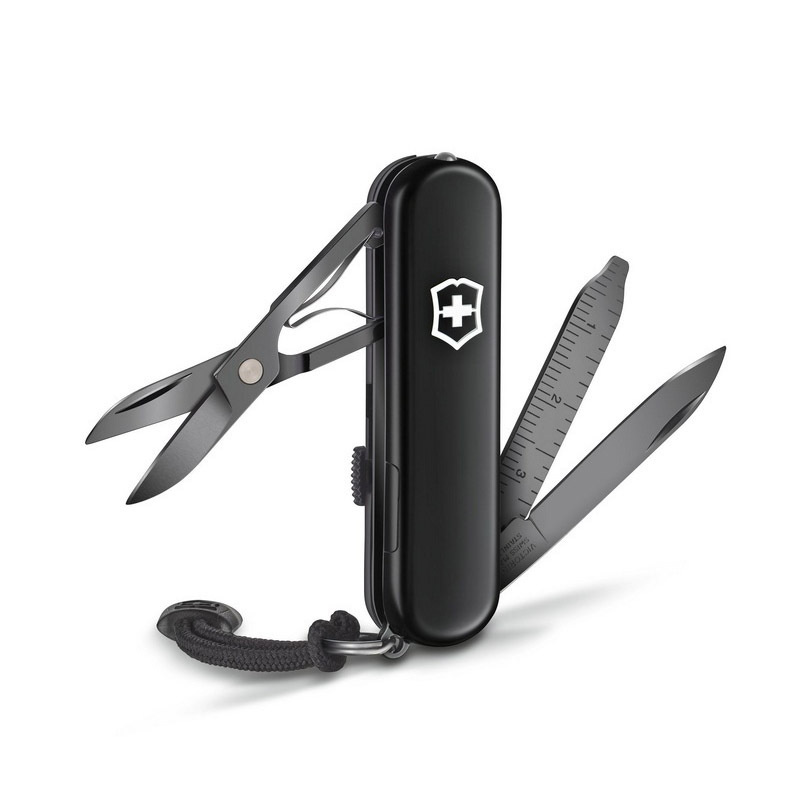 Нож-брелок Victorinox Classic Signature Lite, 58 мм, 7 функций, черный #1