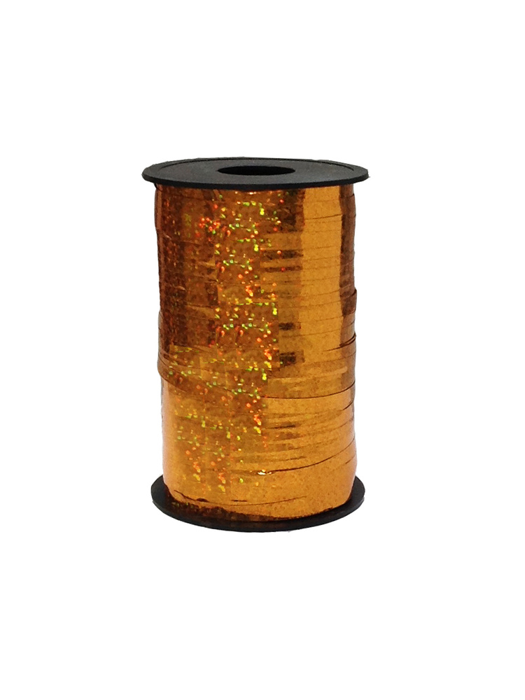 Лента упаковочная декоративная полипропиленовая Riota Голография, бронзовый, 0,5 см*250 м.  #1