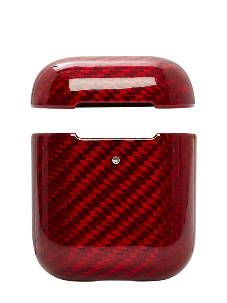 Карбоновый чехол DiXiS Carbon AirPods2 Case для Apple (RAP2-CG) глянцевый красный  #1