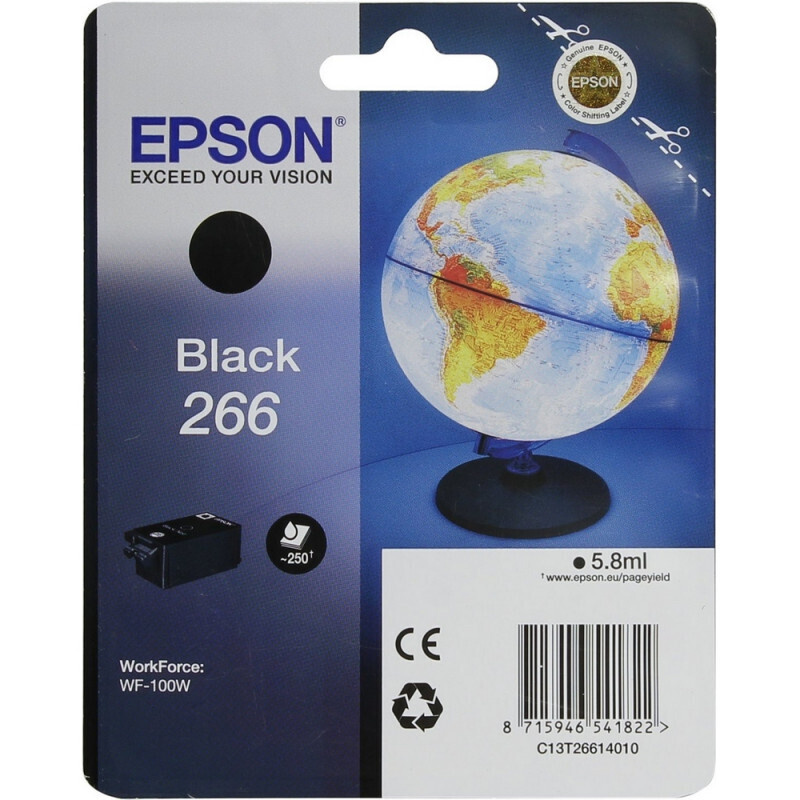 Картридж струйный Epson T266 C13T26614010 чер. для WF-100 #1