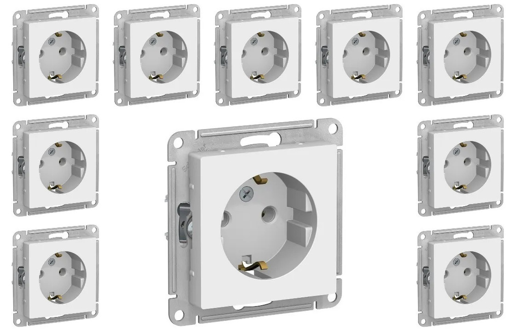 Розетка Schneider Electric (Шнайдер Электрик) AtlasDesign (Атлас Дизайн) ATN000143 с заземлением, 16А, #1