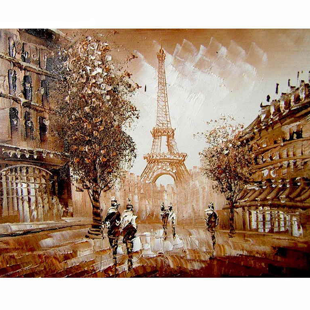 Алмазная мозаика без подрамника 30х30см 5d "Романтичный Париж" полная выкладка, набор для творчества, #1