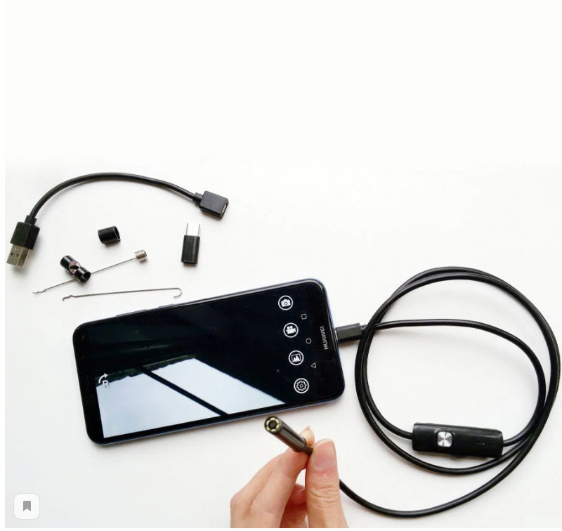 Эндоскоп Гибкая камера с подсветкой USB для Android и PC, провод 2м  #1