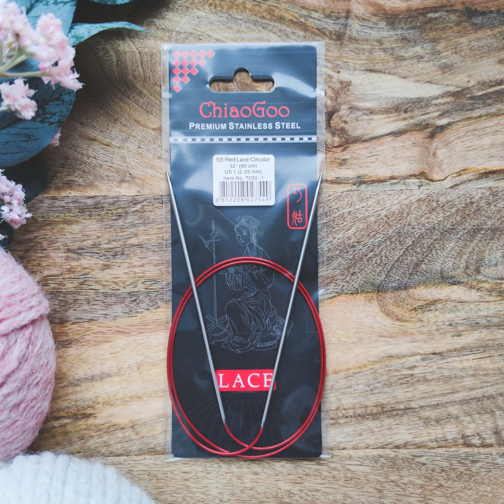 ChiaoGoo Lace Круговые металлические спицы 80 см 2.25 мм #1