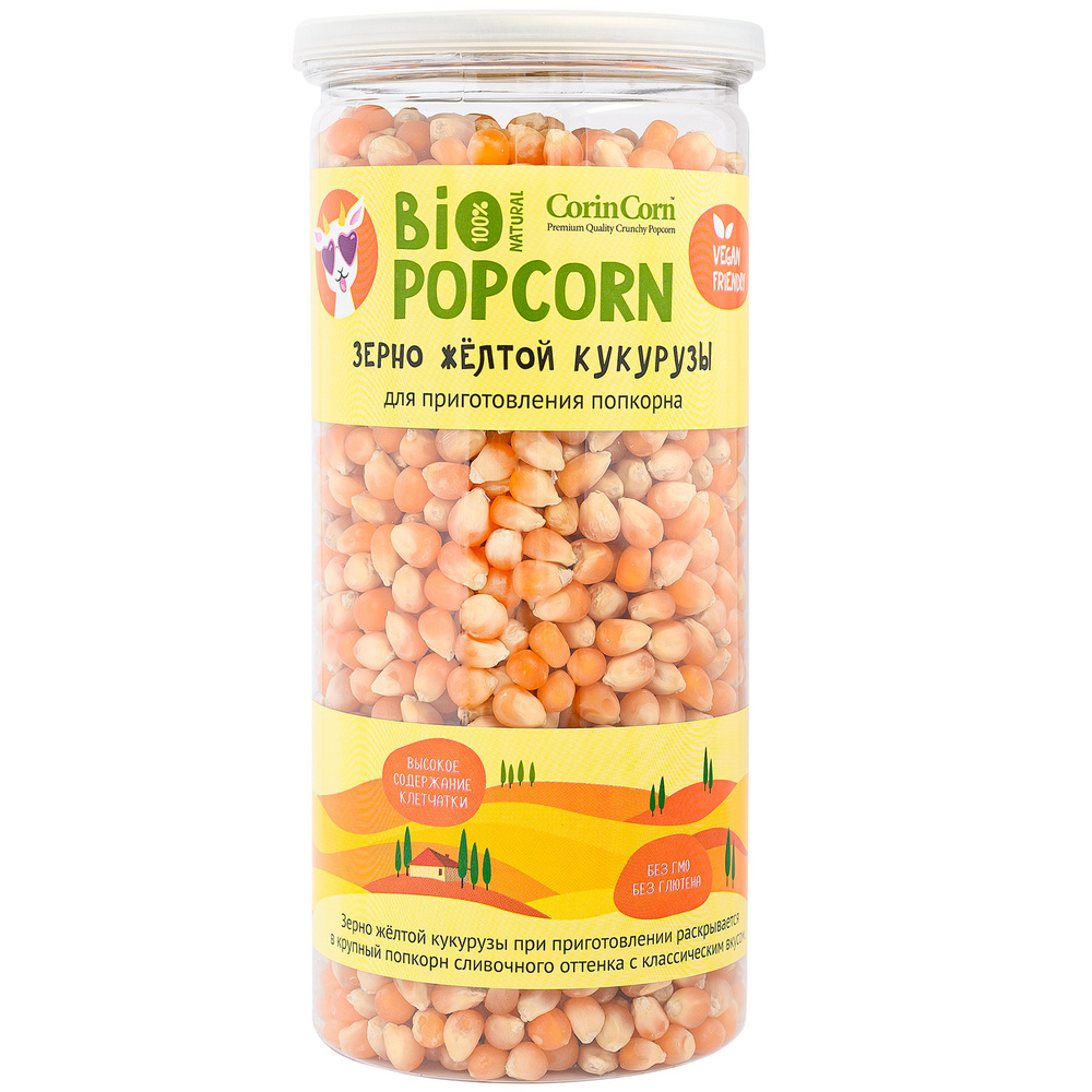 Зерно ЖЕЛТОЕ кукурузы для приготовления попкорна CorinCorn 0,4кг  #1
