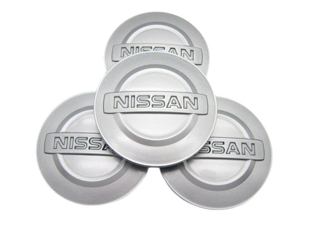 Колпачки заглушки на литые диски КиК Ниссан серебристый 62/55/10, комплект 4 шт.  #1
