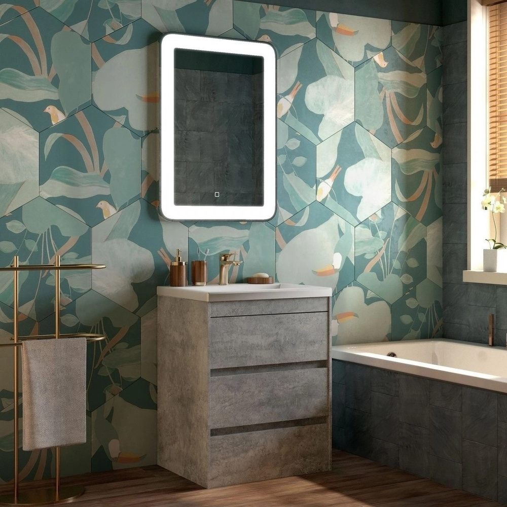 Мебель для ванной Art&Max Family 60, напольная, Cemento Veneto #1