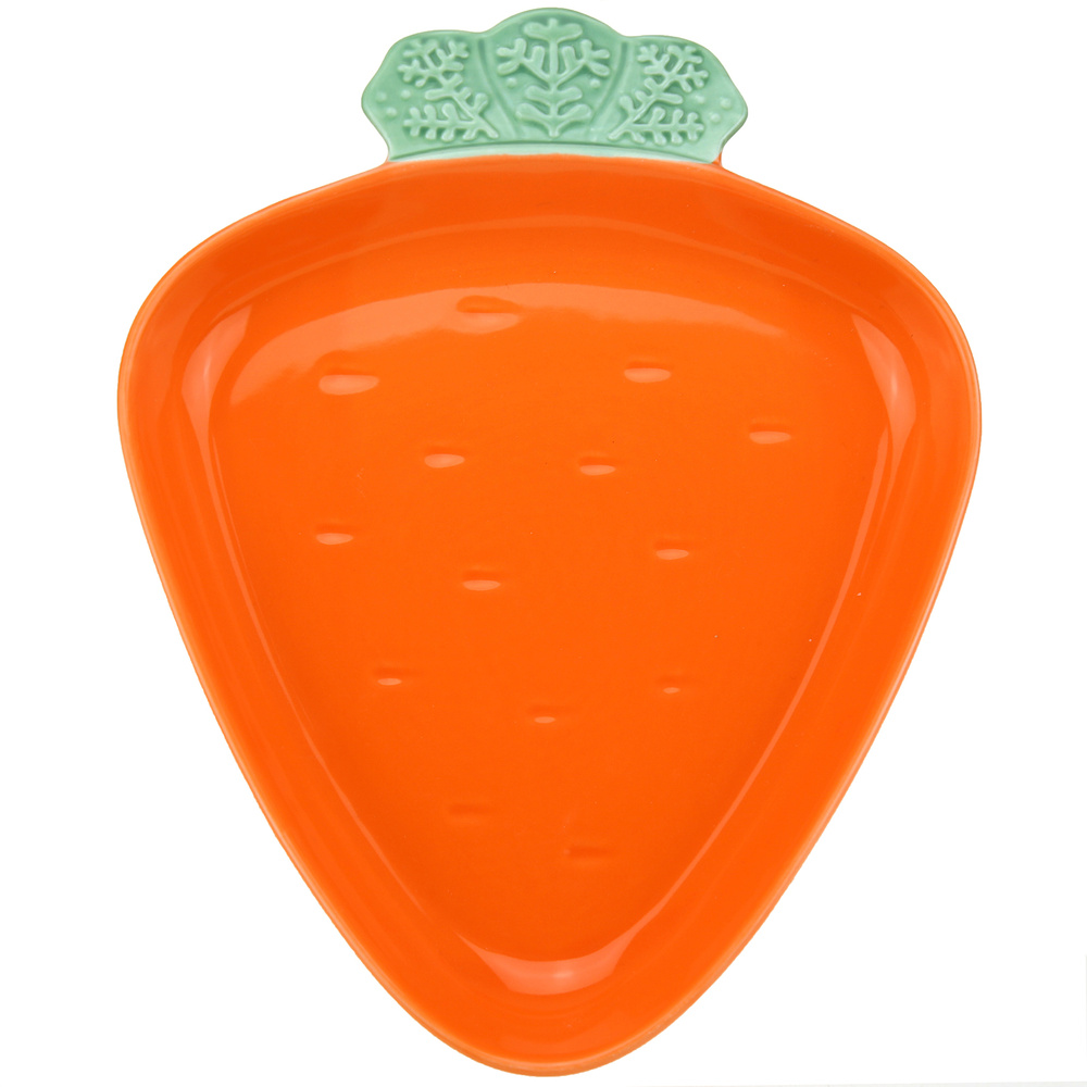 Домашняя мода Блюдо "Морковь", 1 шт, Фарфор Морковь, диаметр 18.3 см  #1