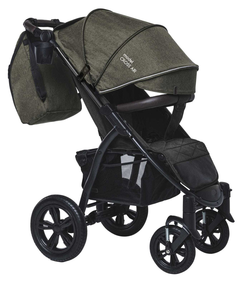 Детская прогулочная коляска Bubago Cross AIR с накидкой на ножки и аксессуарами:сумка-рюкзак для мамы, #1
