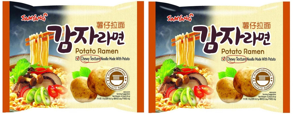 Лапша быстрого приготовления Samyang Ramen Potato / СамЯнг со вкусом картофеля 2 шт. 120 г. (Корея)  #1