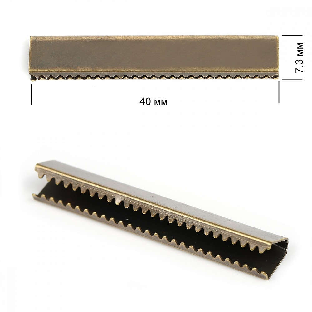 Наконечник для стропы TBY зажим, металл, 40х7,3 мм, цвет 4, бронза, 20 шт (TBY.1747.4)  #1