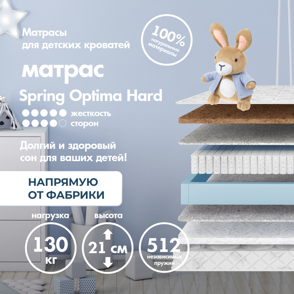 Dreamtec Матрас Spring Optima Hard, Независимые пружины, 70х140 см #1