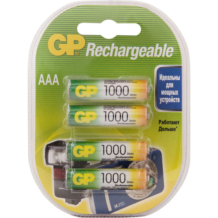 Аккумуляторы GP 100AAAHC-2DECRC4 1000mAh AAA 4шт #1