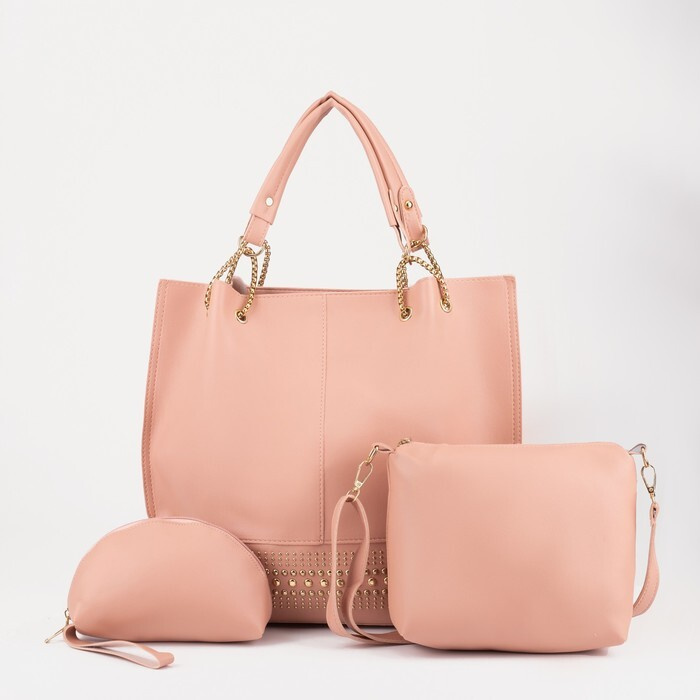 Набор сумок на молнии, 730 грамм, цвет розовый #1