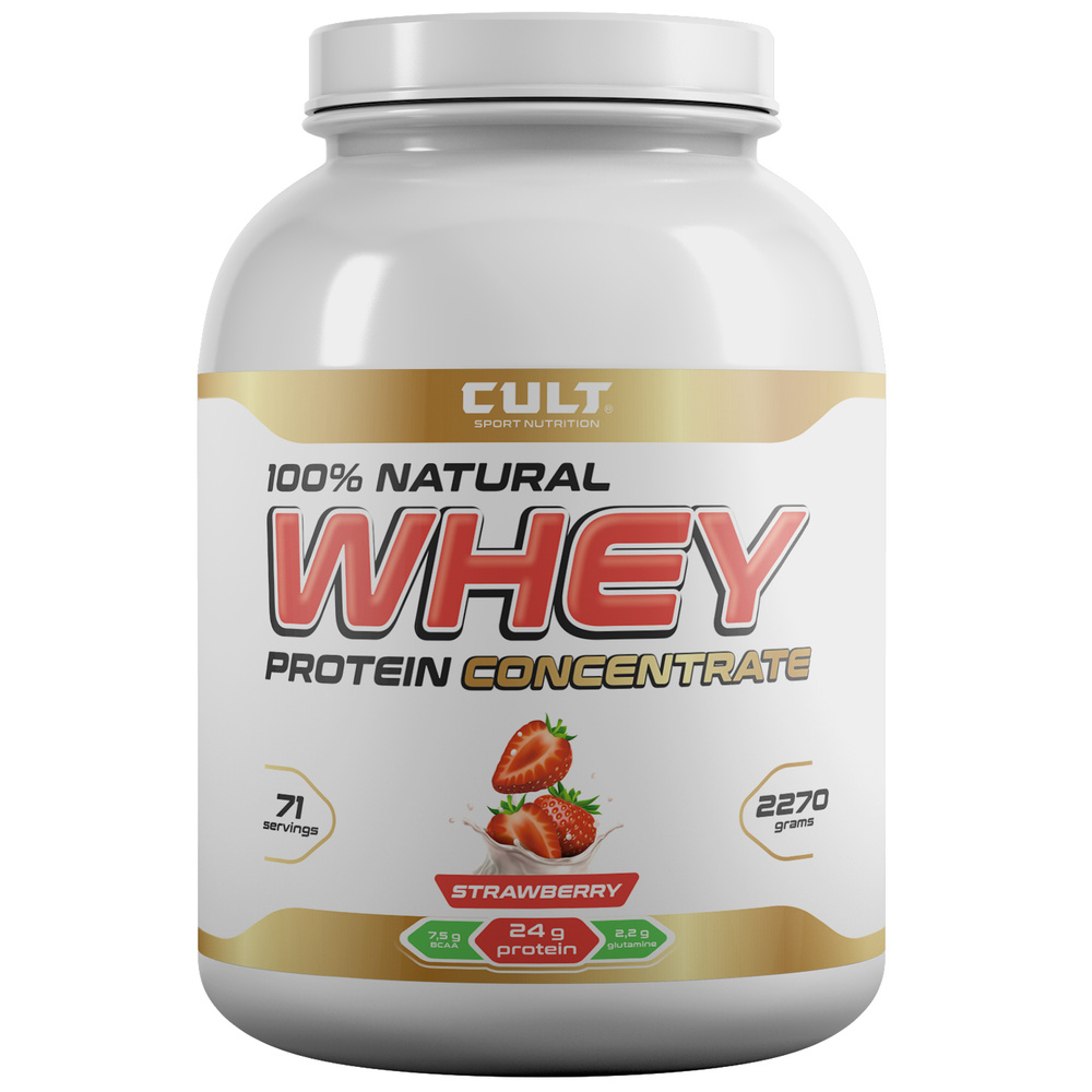 Сывороточный протеин Cult Whey Protein Concentrate 75 - 2270 г, клубника #1