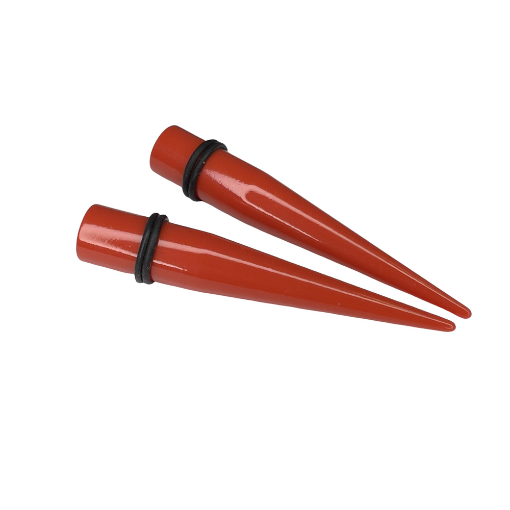 Растяжки для тоннелей спираль конус 14 мм, комплект из 2-х штук, красные/Overmay/ растяжки в ухо/растяжка #1