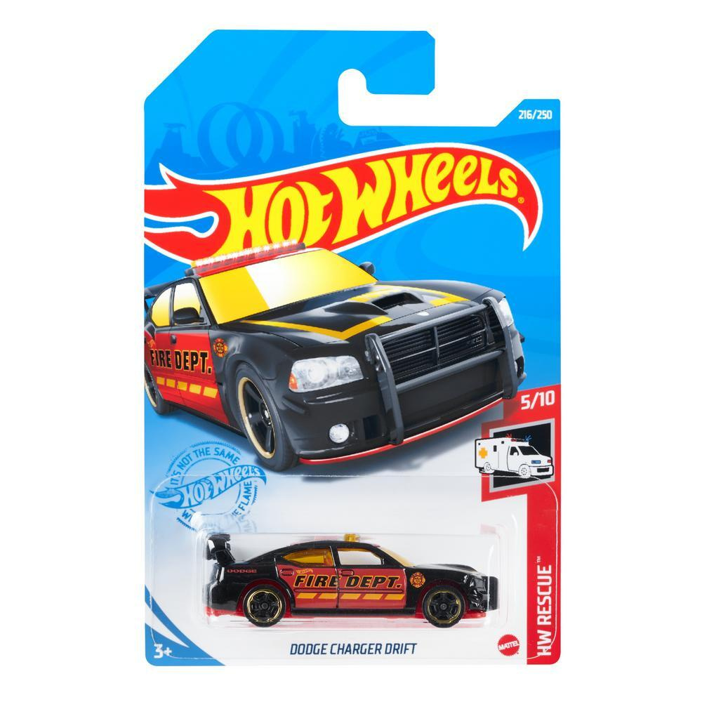 GTB11 Машинка металлическая игрушка Hot Wheels коллекционная модель DODGE CHARGER DRIFT черный/красный #1